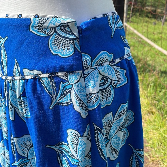Anthropologie Maeve Alyssa MIDI Blue Floral Skirt 8 - Picture 11 of 16